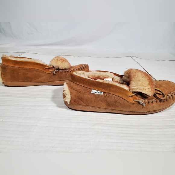 L.L. BEAN SUEDE MOCCASIN SLIP ON COMFY LOAFER SHOES SLIPPERS MENS 8 - Picture 5 of 8